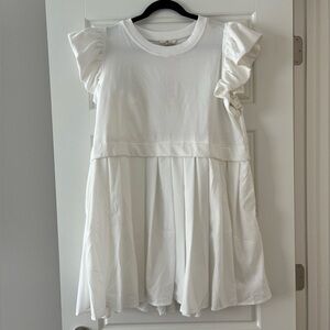 Entro White Flutter Sleeve Sundress